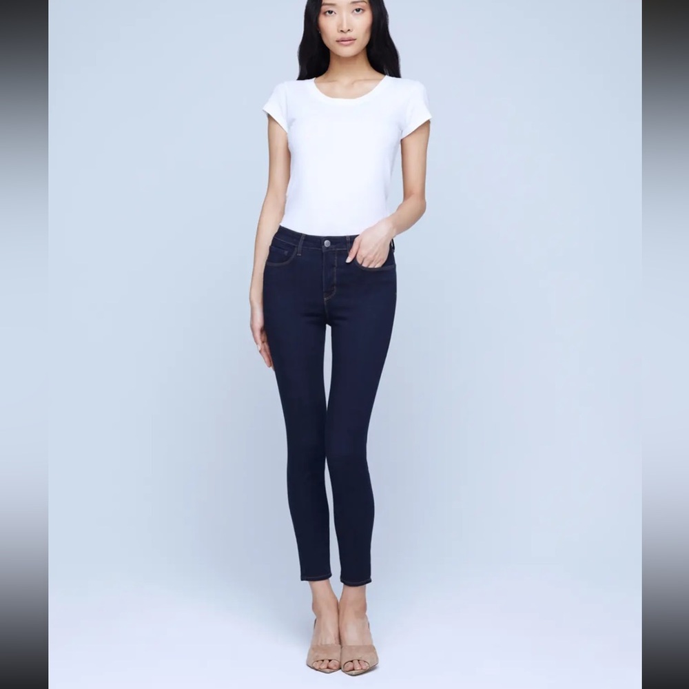 NEW L'AGENCE Margot High Waist Skinny Jeans Midnight (Size 26)MSRP $235.00